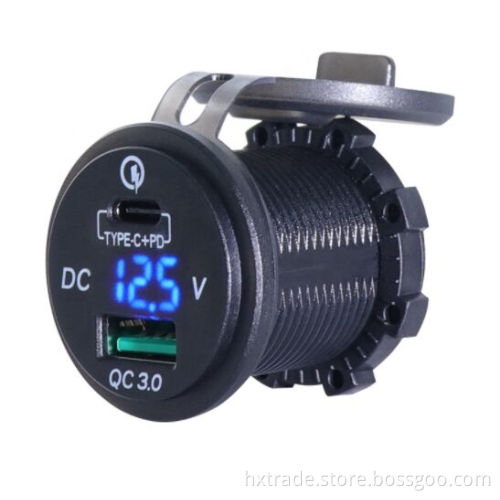 New Trending Dual USB ports Quick charger QC3.0 PD Type C Car charger Power Socket